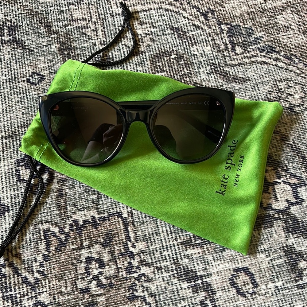 Kate Spade Black Cat Eye Sunglasses New